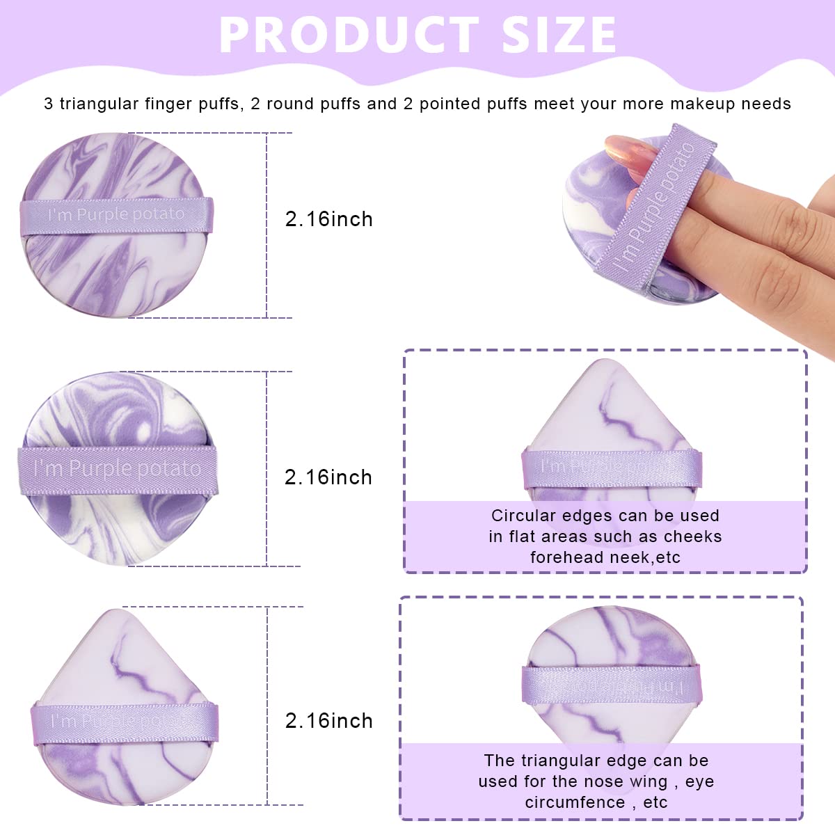 MAYCREATE Triangle Powder Puff 7Pcs Set, Makeup Sponges Puff Latex-free Mini Air Cushion Pads for Liquid Foundation, Cream, Powder, Concealer - Wet & Dry Dual Use MAYCREATE Triangle Powder Puff 7Pcs Set, Makeup Sponges Puff Latex-free Mini Air Cushion Pads for Liquid Foundation, Cream, Powder, Concealer - Wet & Dry Dual Use